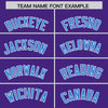 Custom Purple Powder Blue Color Block Varsity Full-Snap Letterman Jacket Hoodie