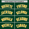 Custom Green Gold Color Block Varsity Full-Snap Letterman Jacket Hoodie