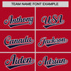 Custom Red Navy Color Block Varsity Full-Snap Letterman Jacket Hoodie