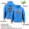 Custom Powder Blue Navy Color Block Varsity Full-Snap Letterman Jacket Hoodie