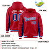 Custom Red Royal Color Block Varsity Full-Snap Letterman Jacket Hoodie