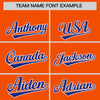 Custom Orange Royal Color Block Varsity Full-Snap Letterman Jacket Hoodie