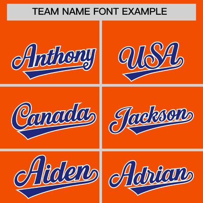 Custom Orange Royal Color Block Varsity Full-Snap Letterman Jacket Hoodie