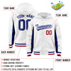 Custom White Royal Color Block Varsity Full-Snap Letterman Jacket Hoodie