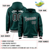 Custom Midnight Green Black Color Block Varsity Full-Snap Letterman Jacket Hoodie
