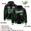 Custom Black Kelly Green Color Block Varsity Full-Snap Letterman Jacket Hoodie