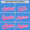 Custom Powder Blue Pink Color Block Varsity Full-Snap Letterman Jacket Hoodie