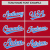 Custom Red Powder Blue Color Block Varsity Full-Snap Letterman Jacket Hoodie