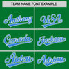 Custom Kelly Green Powder Blue Color Block Varsity Full-Snap Letterman Jacket Hoodie