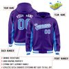 Custom Purple Powder Blue Color Block Varsity Full-Snap Letterman Jacket Hoodie