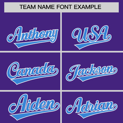 Custom Purple Powder Blue Color Block Varsity Full-Snap Letterman Jacket Hoodie