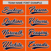 Custom Orange Navy Color Block Varsity Full-Snap Letterman Jacket Hoodie
