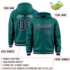 Custom Aqua Navy Color Block Varsity Full-Snap Letterman Jacket Hoodie