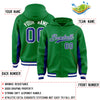 Custom Kelly Green Royal Color Block Varsity Full-Snap Letterman Jacket Hoodie
