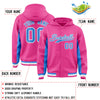 Custom Pink Powder Blue Color Block Varsity Full-Snap Letterman Jacket Hoodie
