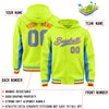 Custom Neon Green Powder Blue Color Block Varsity Full-Snap Letterman Jacket Hoodie