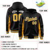 Custom Black Gold Color Block Varsity Full-Snap Letterman Jacket Hoodie
