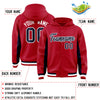Custom Red Navy Color Block Varsity Full-Snap Letterman Jacket Hoodie