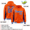 Custom Orange Royal Color Block Varsity Full-Snap Letterman Jacket Hoodie