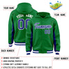 Custom Kelly Green Royal Color Block Varsity Full-Snap Letterman Jacket Hoodie