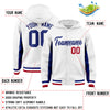 Custom White Royal Color Block Varsity Full-Snap Letterman Jacket Hoodie