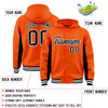 Custom Orange Black Color Block Varsity Full-Snap Letterman Jacket Hoodie