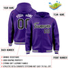 Custom Purple Black Color Block Varsity Full-Snap Letterman Jacket Hoodie