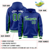 Custom Royal Kelly Green Color Block Varsity Full-Snap Letterman Jacket Hoodie