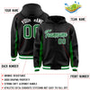 Custom Black Kelly Green Color Block Varsity Full-Snap Letterman Jacket Hoodie