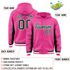 Custom Pink Green Color Block Varsity Full-Snap Letterman Jacket Hoodie