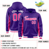 Custom Purple Pink Color Block Varsity Full-Snap Letterman Jacket Hoodie