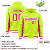 Custom Neon Green Pink Color Block Varsity Full-Snap Letterman Jacket Hoodie