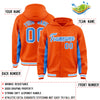 Custom Orange Powder Blue Color Block Varsity Full-Snap Letterman Jacket Hoodie
