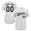 Custom White Black Stripe Fashion Authentic Baseball Jersey